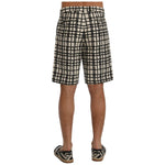 Dolce & Gabbana White Black Striped Casual Shorts SIG60402-4