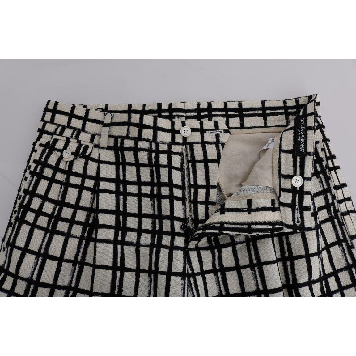 Dolce & Gabbana White Black Striped Casual Shorts SIG60402-4