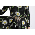 Dolce & Gabbana Multicolor Silk Sunflower Print Long Maxi Dress SIG60646-3