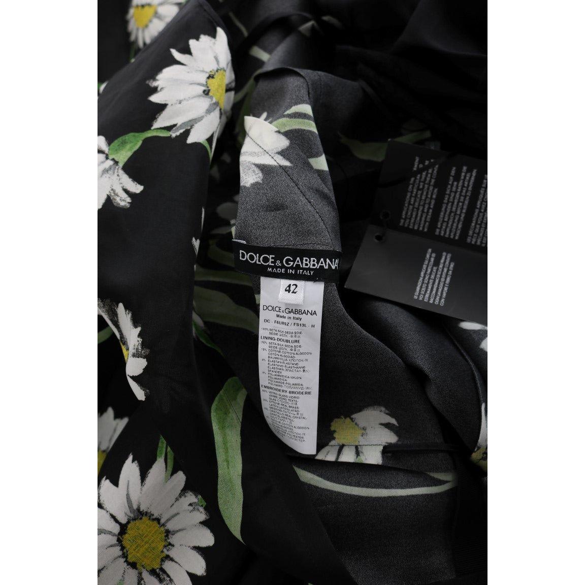 Dolce & Gabbana Multicolor Silk Sunflower Print Long Maxi Dress SIG60646-3