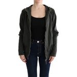 Exte Chic Gray Full-Zip Cotton Sweater Exte Black