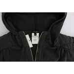 Exte Chic Gray Full-Zip Cotton Sweater Exte Black