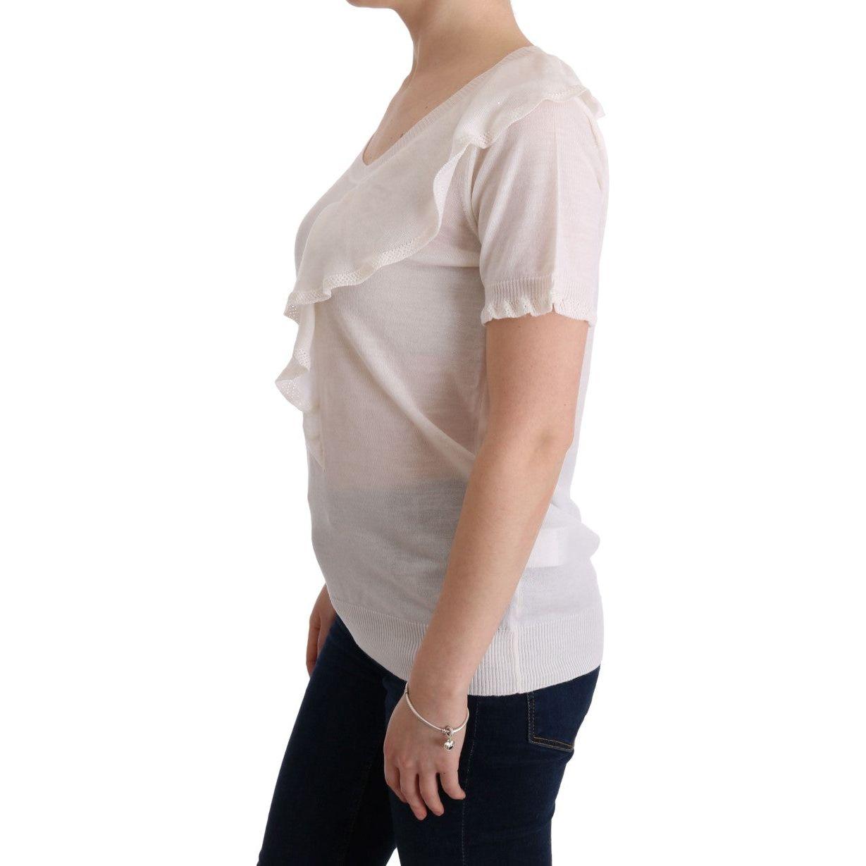 优雅的白色 Lana 羊毛上衣