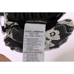 Dolce & Gabbana Black White Floral Lace Crystal Hair Claw SMY1141