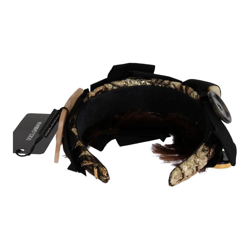 水晶装饰金棕色王冠头带