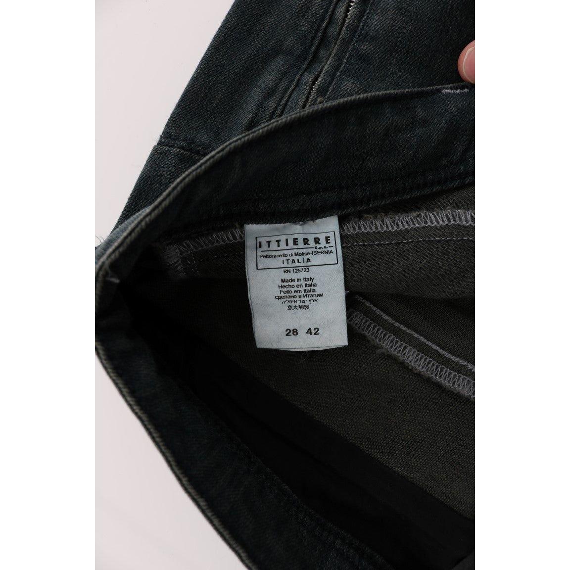 时尚超修身灰色棉质牛仔裤