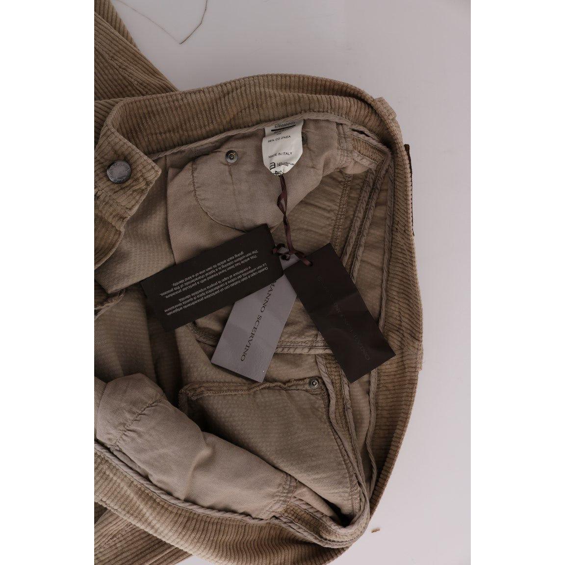 米色标准版型奢华长裤