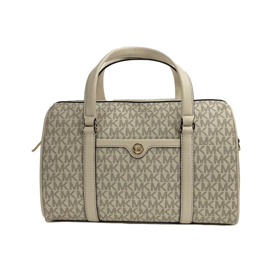 Michael Kors Travel Medium Duffle Satchel Crossbody Bag Purse Cream Michael Kors Rosy Brown