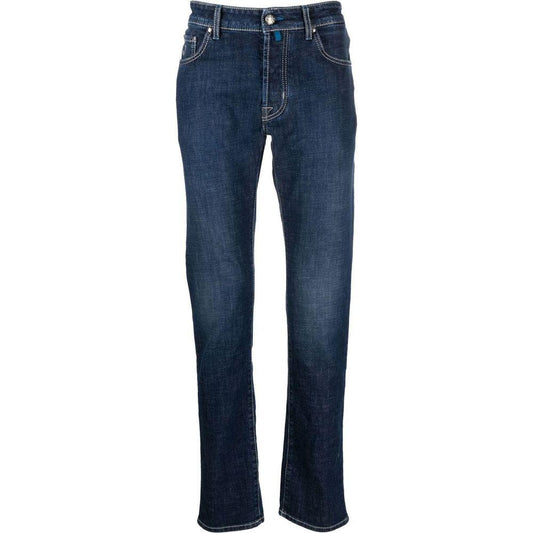 Jacob Cohen Exclusive Indigo Straight Leg Jeans with Bandana Detail Jacob Cohen Dark Slate Gray