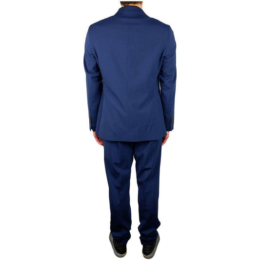 Aquascutum Elegant Blue Wool Blend Two-Piece Suit AQ-9499-IT54 | XXL