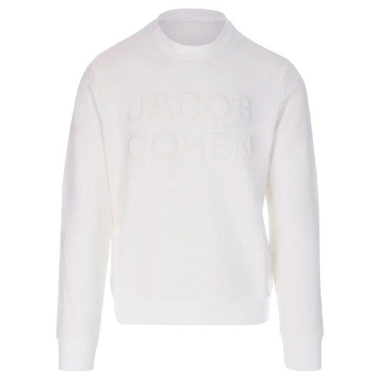 Jacob Cohen White Cotton Men's Sweater Jacob Cohen Lavender