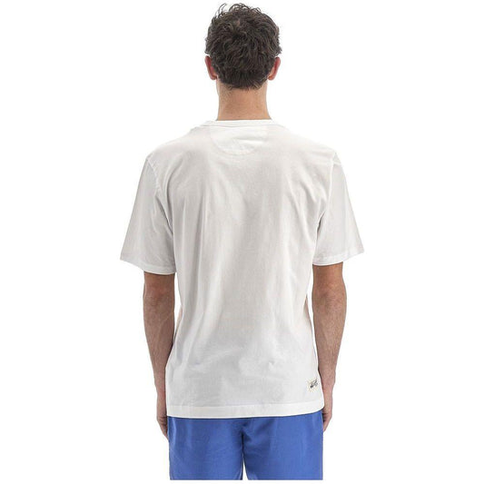 La Martina Equestrian Chic White Cotton Tee La Martina Light Gray