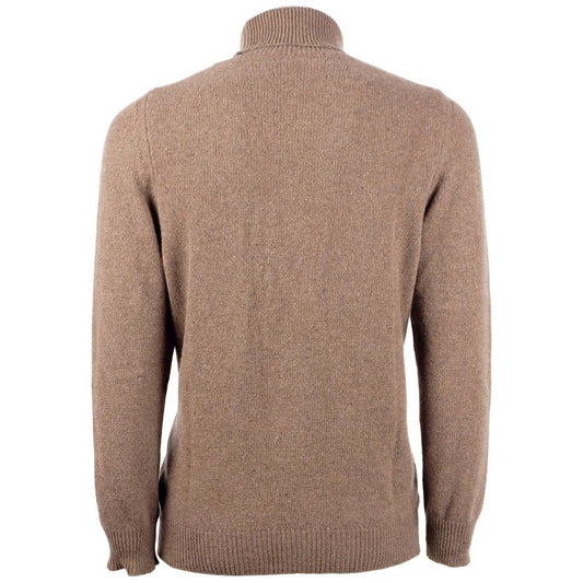 Emilio Romanelli Brown Cashmere Men Sweater Emilio Romanelli Rosy Brown