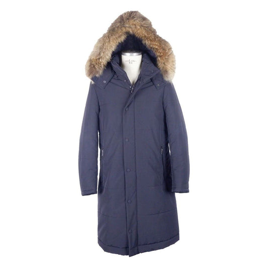 Made in Italy Blue Wool Men's Raincoat Made in Italy Dark Slate Gray