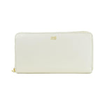Cavalli Class White Calfskin Women Wallet WOMAN WALLETS Cavalli Class Light Gray