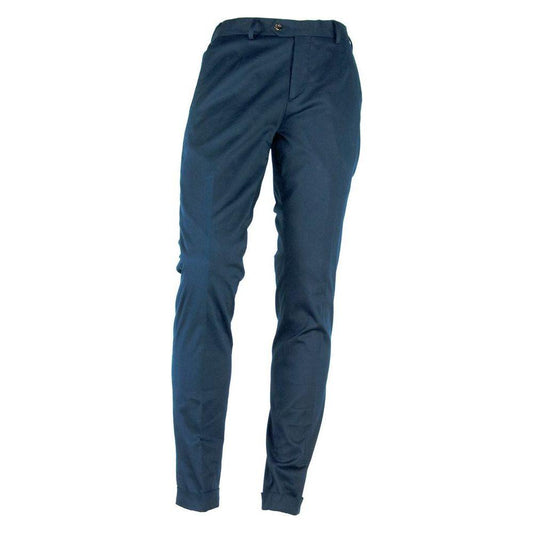 Made in Italy Elegant Summer Cotton Blend Trousers Made in Italy Dark Slate Gray