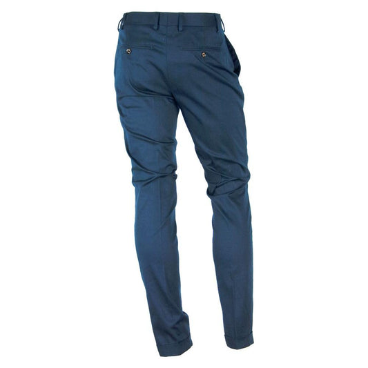 Made in Italy Elegant Summer Cotton Blend Trousers Made in Italy Dark Slate Gray