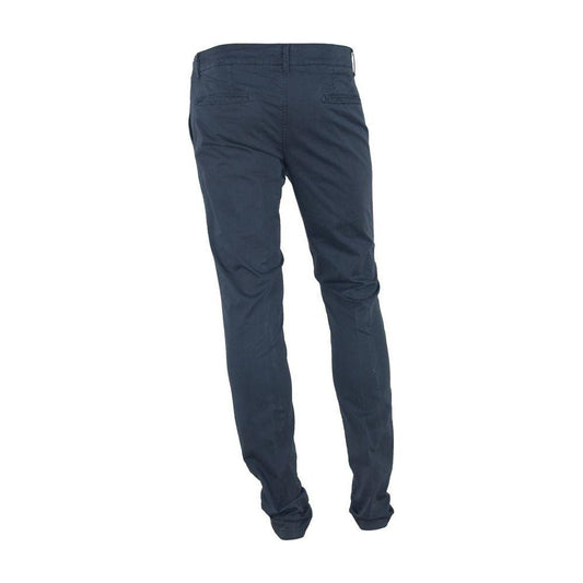 Made in Italy Chic Summer Cotton Blend Trousers Made in Italy Dark Slate Gray