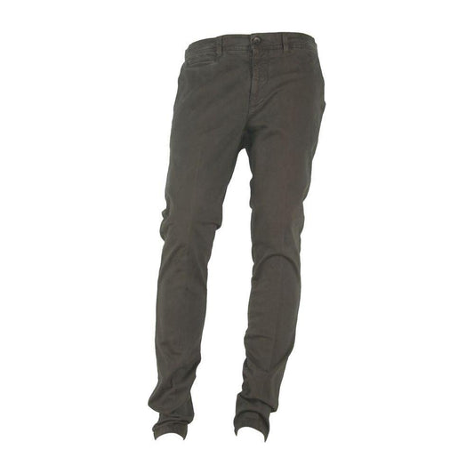 Made in Italy Elegant Italian Cotton Blend Pants Made in Italy Dark Slate Gray