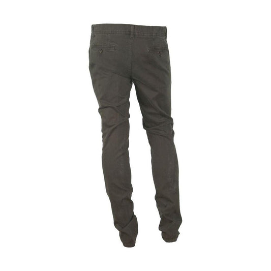 Made in Italy Elegant Italian Cotton Blend Pants Made in Italy Dark Slate Gray