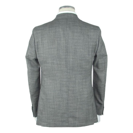 Emilio Romanelli Gray Wool Men's Blazer Emilio Romanelli Slate Gray