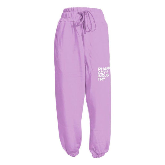 Chic purple Pharmacy Industry cotton sweatpants with logo, drawstring waist, side pockets; made in Italy for style and comfort.