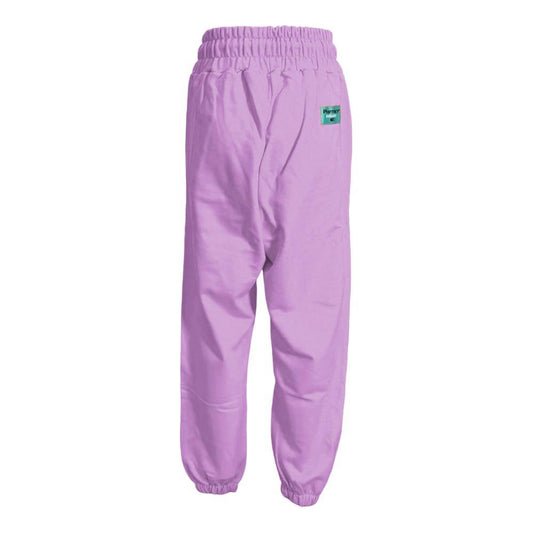 Purple Pharmacy Industry sweatpants with logo, featuring a drawstring waist and side pockets, crafted from 100% cotton for comfort.
