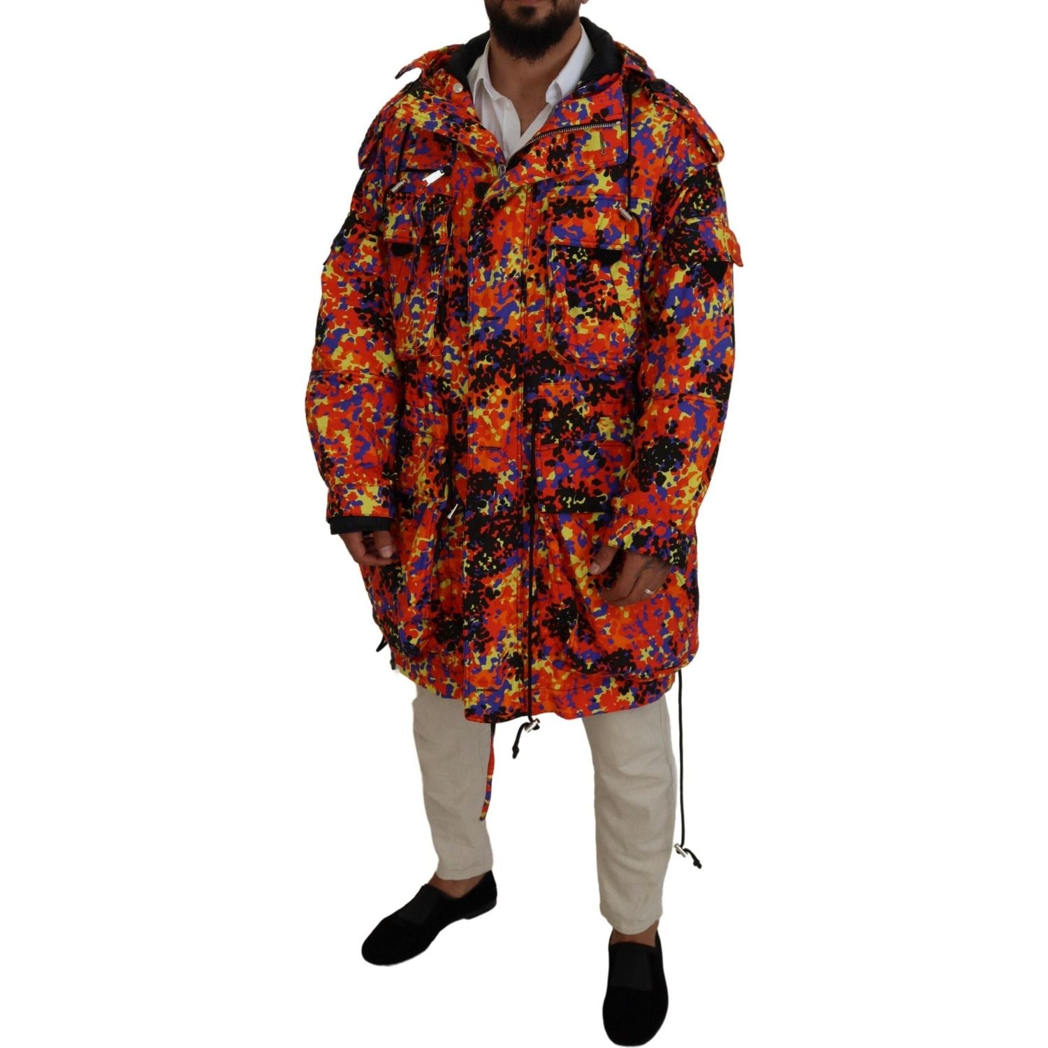 جاكيت Dsquared² متعدد الألوان بغطاء رأس وجيب كارجو