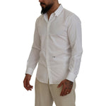 Dsquared² White Cotton Collared Long Sleeves Formal Shirt TSH83550-48
