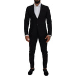 Dsquared² Black Wool Single Breasted 2 Piece LONDON Suit KOS2014-48