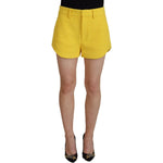 Dsquared² Yellow Peak Double Breasted Suit Blazer Short Set KOS2009-38