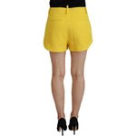 Dsquared² Yellow Peak Double Breasted Suit Blazer Short Set KOS2009-38