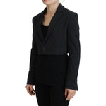 Dsquared² Black Cotton Cropped Button Blazer Jacket JKT3522-38