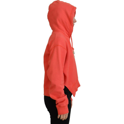 Dsquared² Pink Logo Print Cotton Hoodie Sweatshirt Sweater