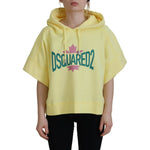 Dsquared² Yellow Logo Print Cotton Hoodie Sweatshirt Sweater TSH83466-38