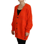 Dsquared² Orange Cotton Knitted Buttoned Cardigan Sweater TSH83468-38
