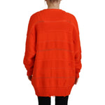 Dsquared² Orange Cotton Knitted Buttoned Cardigan Sweater TSH83468-38
