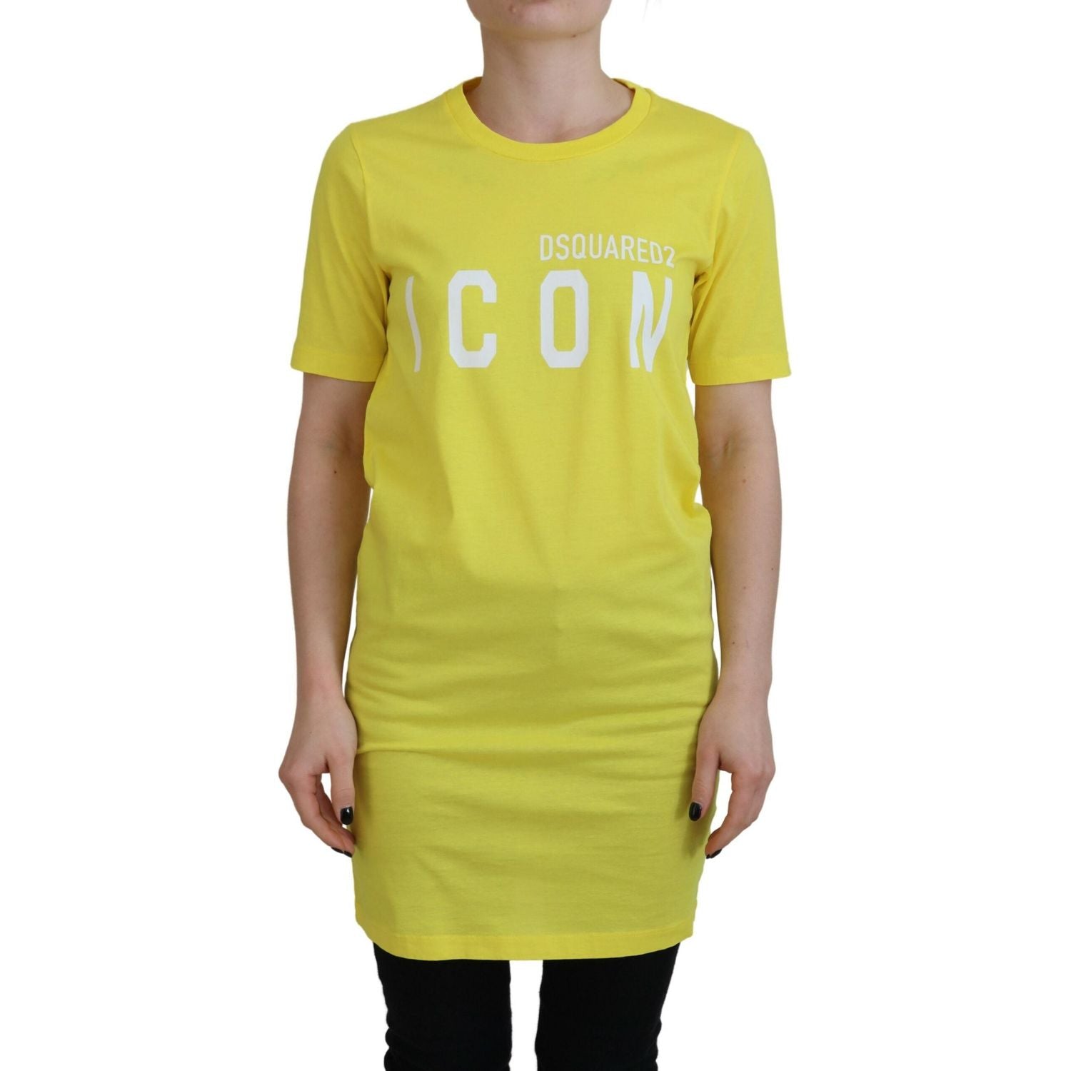 黄色 CottonShiny Icon Renny Dress 圆领 T 恤