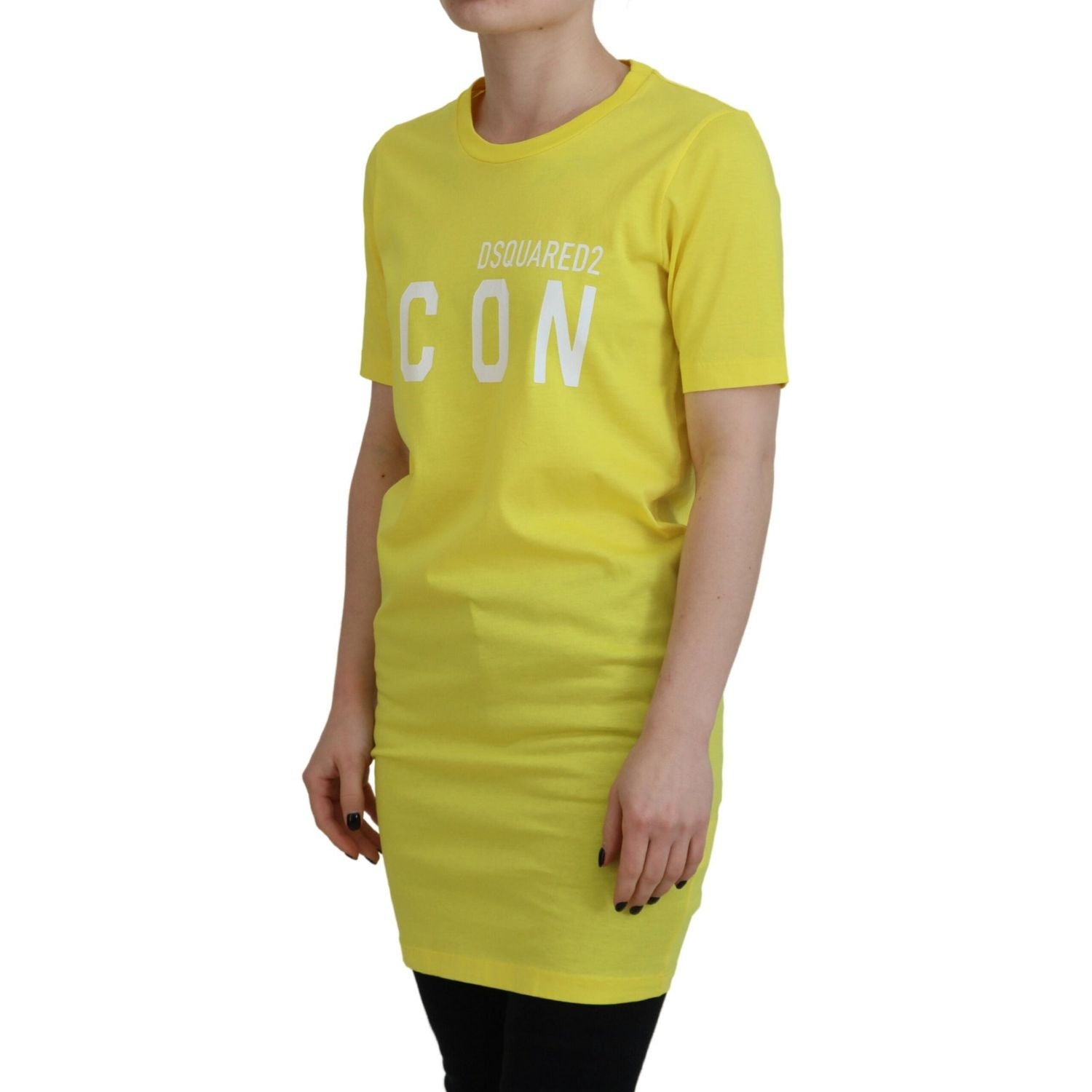 黄色 CottonShiny Icon Renny Dress 圆领 T 恤