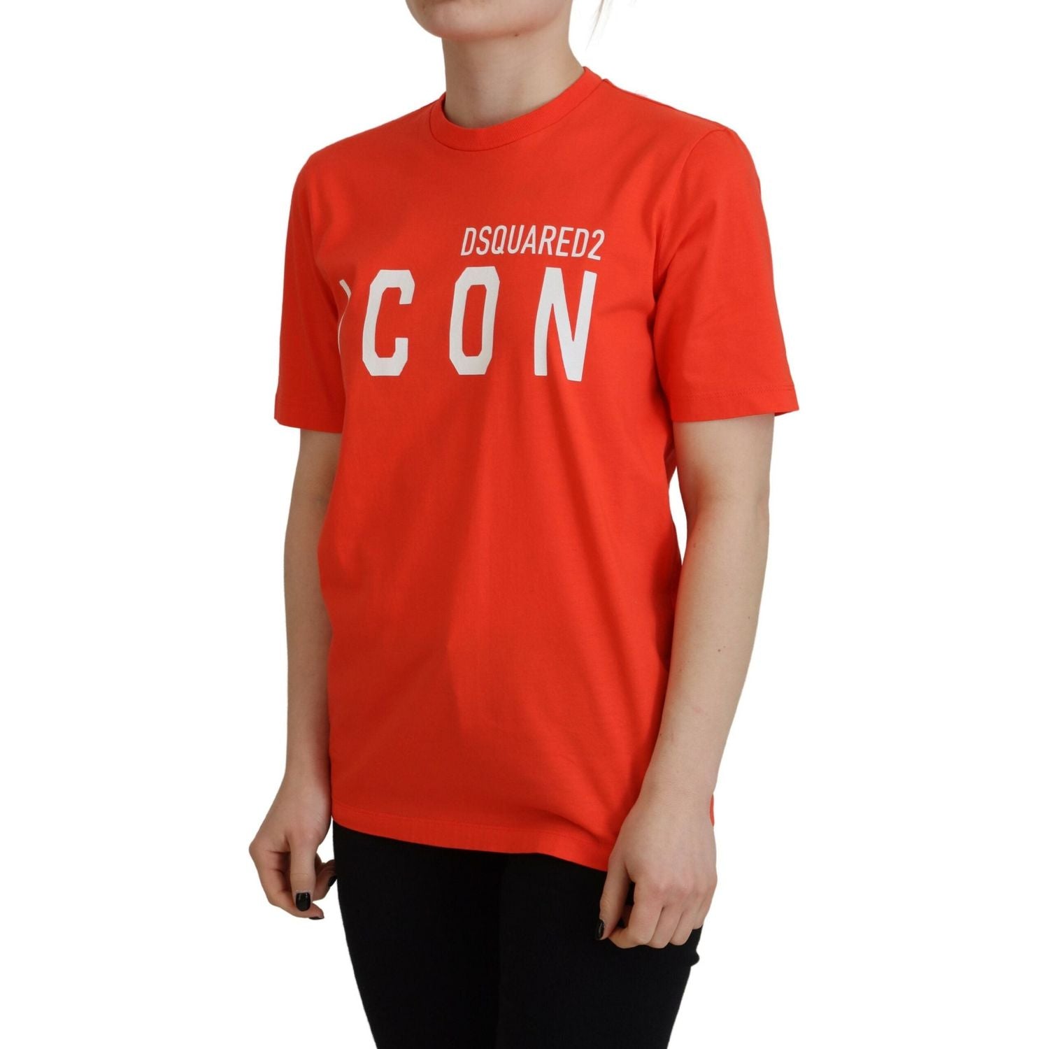橙色棉质 Shiny Icon East Tee 圆领 T 恤