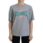 Dsquared² Gray Logo Cotton Crewneck Short Sleeve Tee T-shirt TSH83407-38