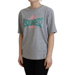 Dsquared² Gray Logo Cotton Crewneck Short Sleeve Tee T-shirt TSH83407-38