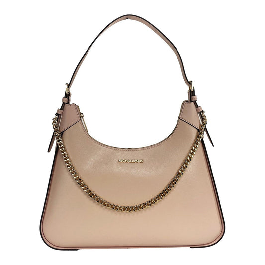 Michael Kors Wilma Large Smooth Leather Chain Shoulder Bag Purse Powder Blush Michael Kors Rosy Brown