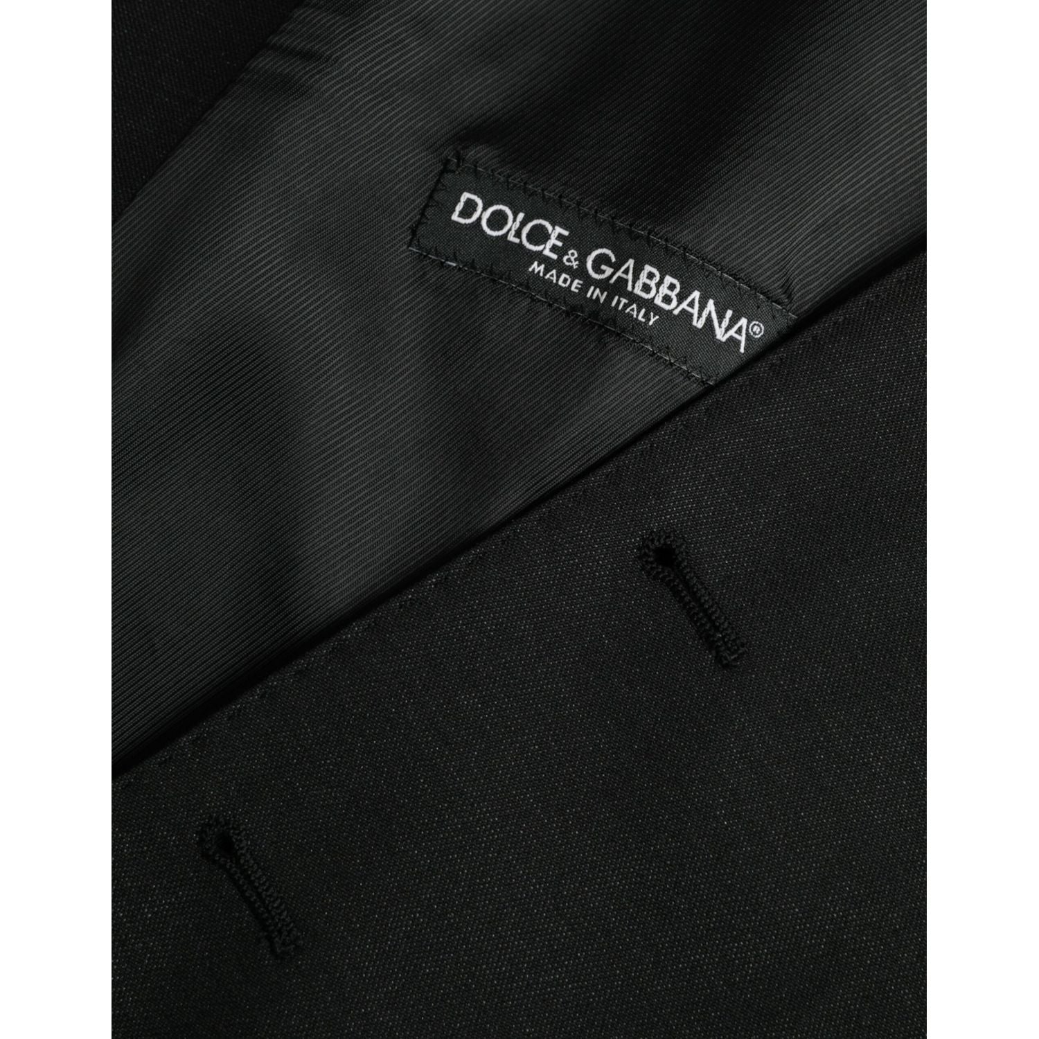 Dolce & Gabbana Black Wool Waistcoat Dress Formal Vest