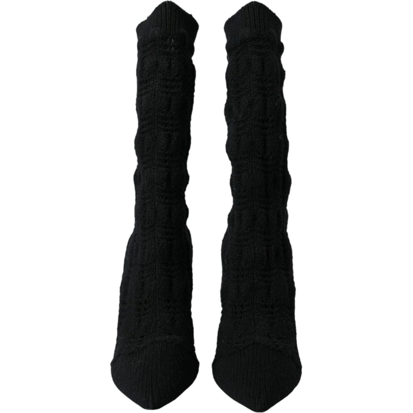 Dolce & Gabbana Black Stiletto Heels Mid Calf Boots Shoes LA10724-39