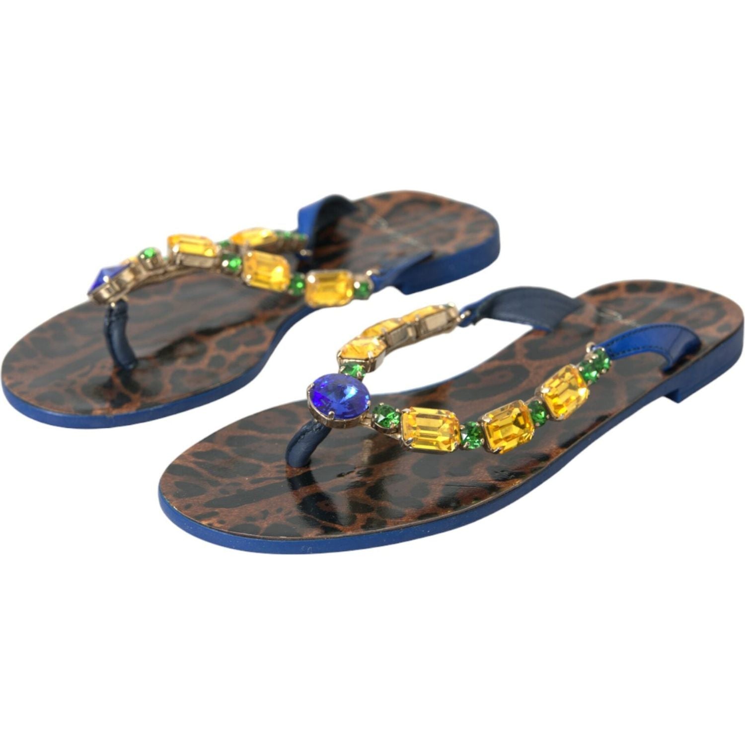 蓝水晶小牛皮沙滩鞋