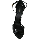 Dolce & Gabbana Black KEIRA Leather Heels Sandals Shoes