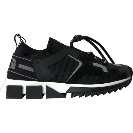 Dolce & Gabbana Black Mesh Sorrento Trekking Sneakers Shoes