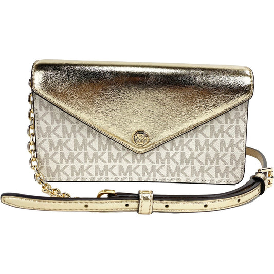 Michael Kors Jet Set Travel Pale Gold Small Flap Clutch Crossbody Bag Michael Kors Light Gray
