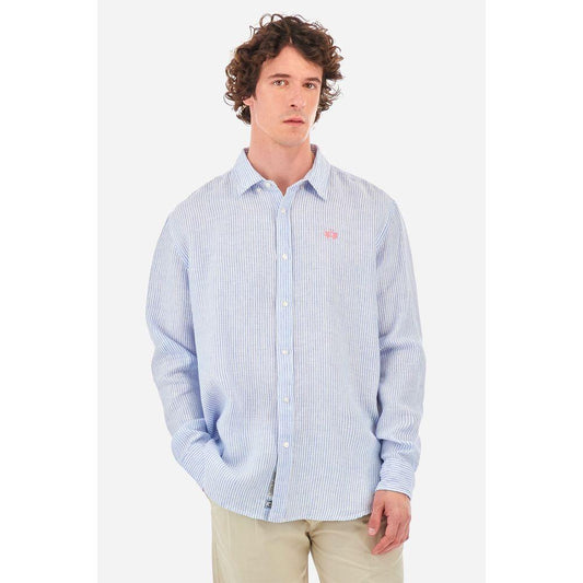 La Martina White Cotton Shirt La Martina Lavender